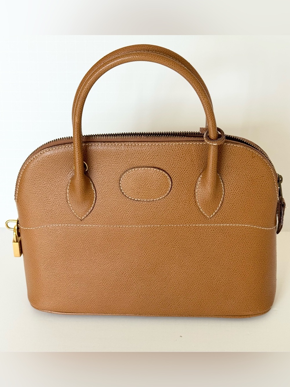 Rene Italy Handbag~  Bolide style shoulder bag couchevel leather luggage color